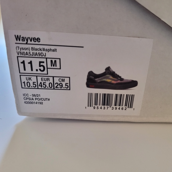 Vans Men's Wayvee Tyson Peterson Skate shoes Black Asphalt Popcush Size 11.5 - Picture 7 of 7